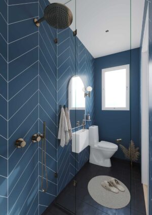 DUSTY BLUE CHEVRON T6274-M78